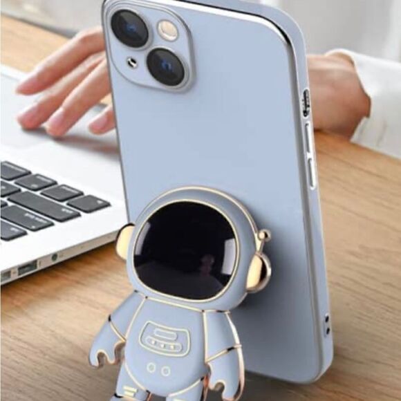 New 13 ProMax Silicone Phone Case w/3D Astronaut Touch Feature + Phone Stand - Picture 4 of 10